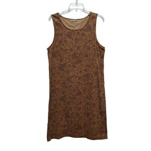 Chelsea Studio Corduroy Jumper Dress Size? Side Buttons Brown Paisley Modest VTG